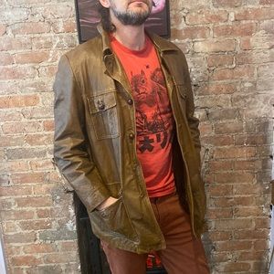 Vintage 1970s steer hide Grais leather jacket